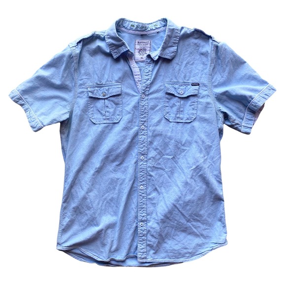 Men's XL Buffalo by David Bitton Button Up Shirt Denim Chambray - Picture 2 of 3